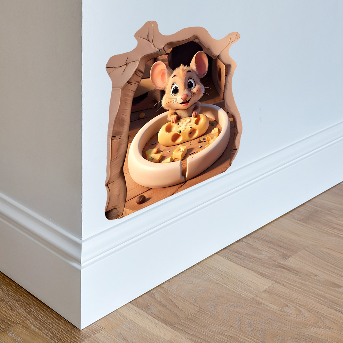 Cute Mouse Wall Sticker Decorative And Self-adhesive Wallpaper