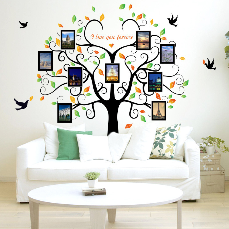 Love Frame Tree Wall Sticker Creative and fashionable photo frame trees Decals Living Room Decorative Wallpaper