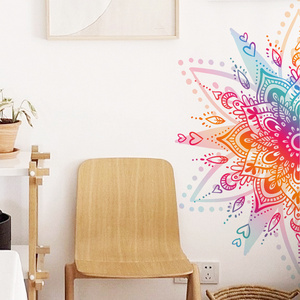 Colored Datura Wall Sticker A brightly colored mandala Decals Living Room Decorative Wallpaper