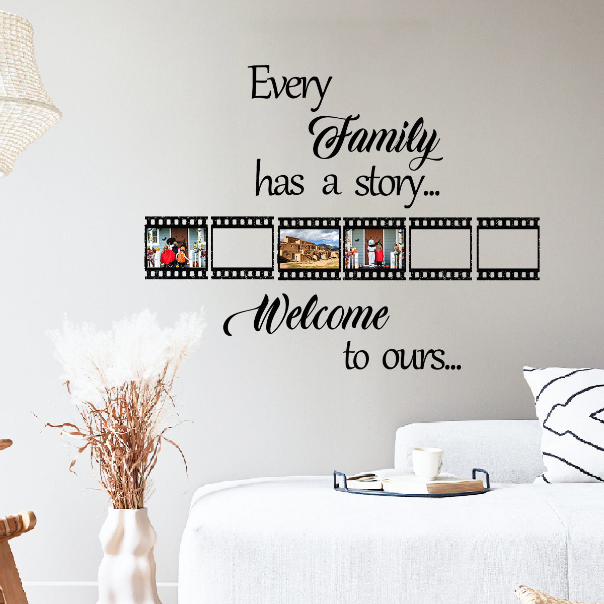 Large English film photos Wall Sticker Retro Classic Film Decals Living Room Decorative Wallpaper