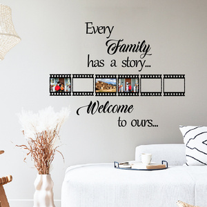 Large English film photos Wall Sticker Retro Classic Film Decals Living Room Decorative Wallpaper