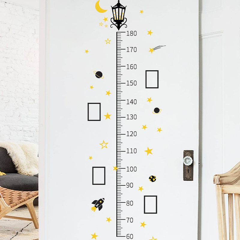 Warm sunflower Bee star rocket street light height wall stickers Children's room living room decoration wallpaper PVC stickers