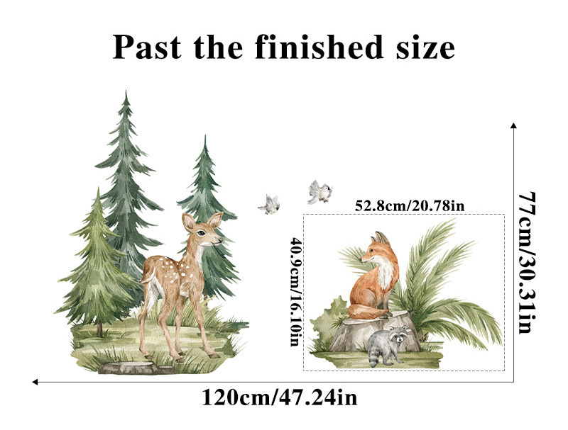 Tropical rainforest forest Wall Sticker Forest elk Decals  Living Room Decorative Wallpaper