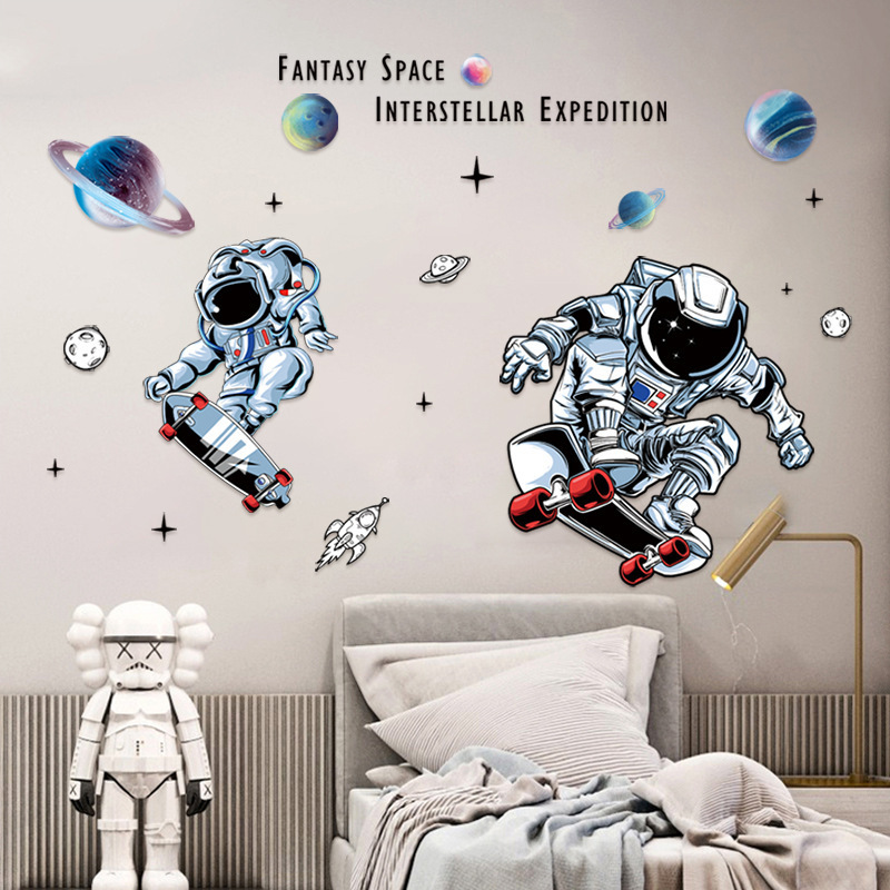 Ad Astra Wall Sticker Interstellar exploration of space planets Decals  Living Room Decorative Wallpaper