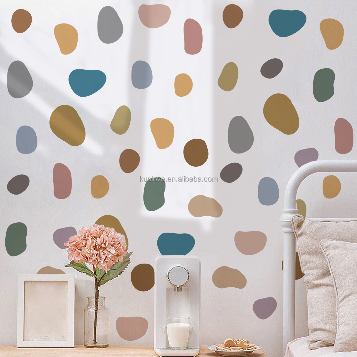 Love in Bohemia Wall Sticker Bobo Wind Polka Dotted Pebbles Decals Living Room Decorative Wallpaper DIY stickers