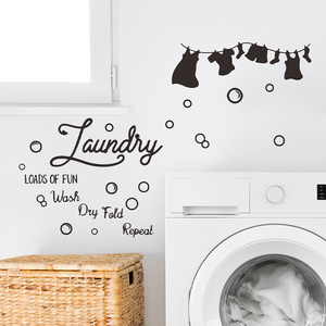 English slogan LAUNDRY wall stickers Home background decoration wallpaper PVC self-adhesive stickers