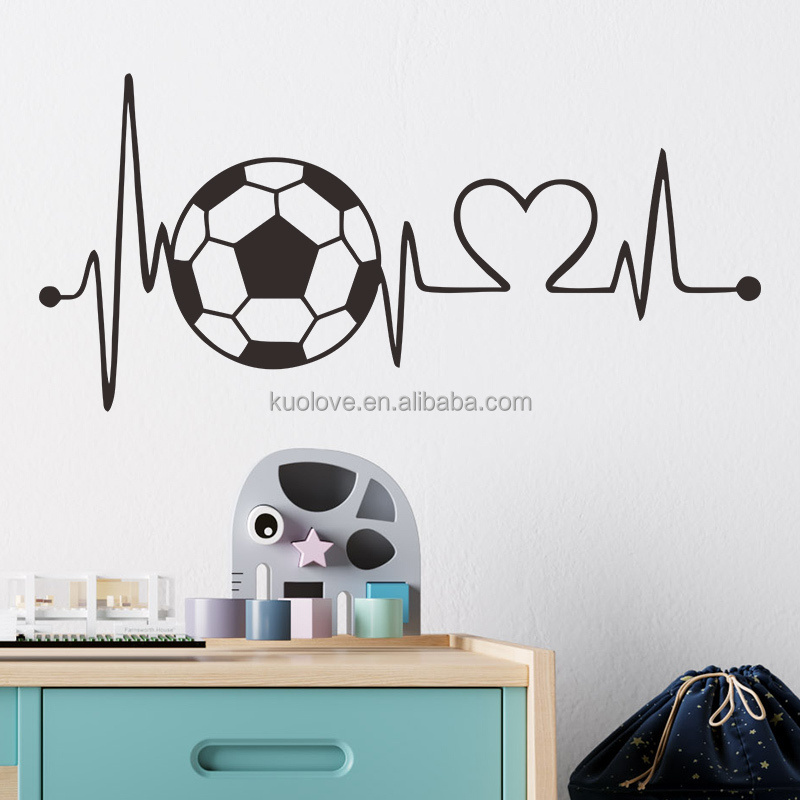 Football Heat Shape Stickers Creative Living Room Decorative Wallpaper Self Adhesive Bedroom Wall Decals Geometrical Line Mural