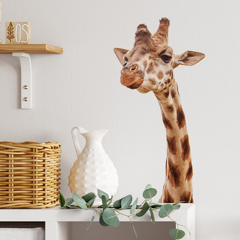 Cute giraffe Little Fox balloon PVC wall stickers children's room living room decoration self-adhesive sticker cartoon wallpaper