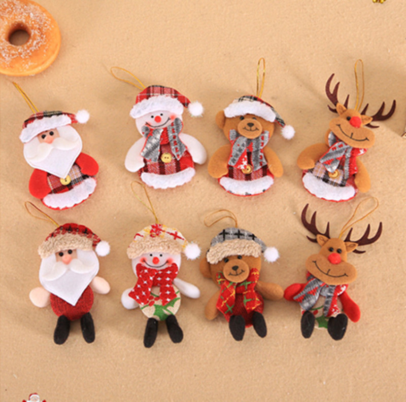 Beautiful Christmas tree ornament Mini doll pendant for kids Creative Christmas pendants for home decoration