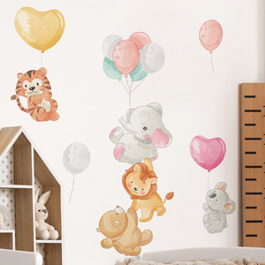 Cute animal combination balloon PVC wall stickers Baby bedroom living room decoration self-adhesive stickers wallpaper