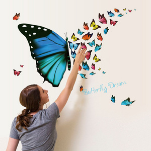 Colorful Butterflies Wall Stickers Beautiful Butterfly Dream Wallpaper For Bedroom Fashion Home Decor TV Background Wall Decal