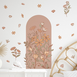 Personalized Arch Flower Wall Sticker Cartoon Flower Arch Decals Living Room Decorative Wallpaper