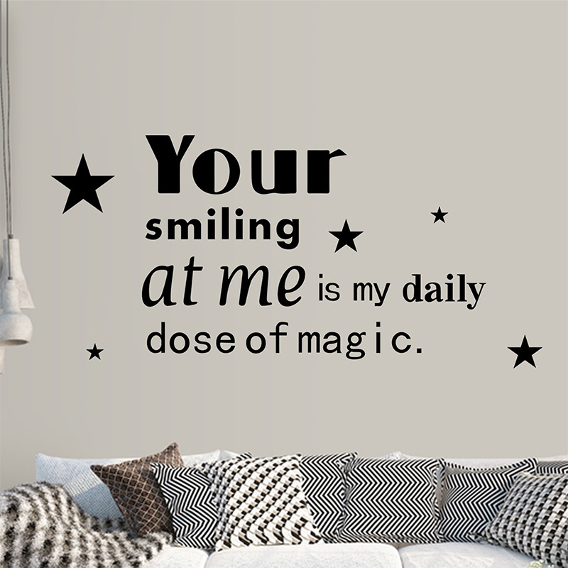 Hot Sale Romantic Quotes And Stars Wall Sticker Creative Living Room Wallpaper Removable Bedroom Decorative Wall Mural