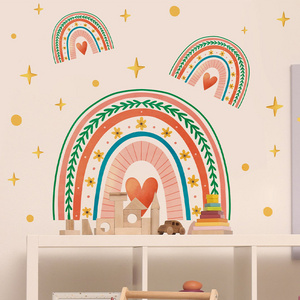 Painted stars Polka dots Rainbow PVC wall stickers Children's bedroom decorative wall stickers self-adhesive wallpaper