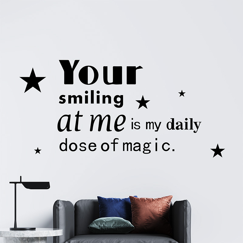 Hot Sale Romantic Quotes And Stars Wall Sticker Creative Living Room Wallpaper Removable Bedroom Decorative Wall Mural