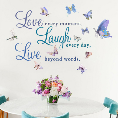 New Design Colored Love Quote Wall Decal Living Room Decorative Sticker Modern Style Wallpaper Self Adhesive TV Background Mural