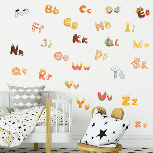 Cartoon Alphabet Baby Wall Sticker Self Adhesive Kid's Bedroom Decals Creative Kid's Living Room Decorative Wallpaper