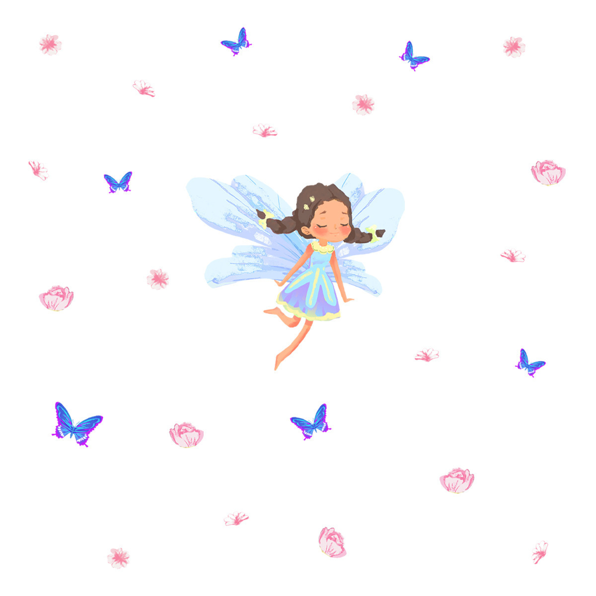 Beautiful Black Fairy Wall Sticker For Kids Room Wall Decals Waterproofs And Removable Wallpaper