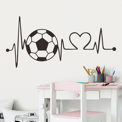 Football Heat Shape Stickers Creative Living Room Decorative Wallpaper Self Adhesive Bedroom Wall Decals Geometrical Line Mural