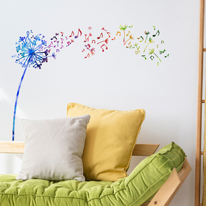 Personalized Colorful Dandelion Wall Sticker Dandelion note Decals Living Room Decorative Wallpaper