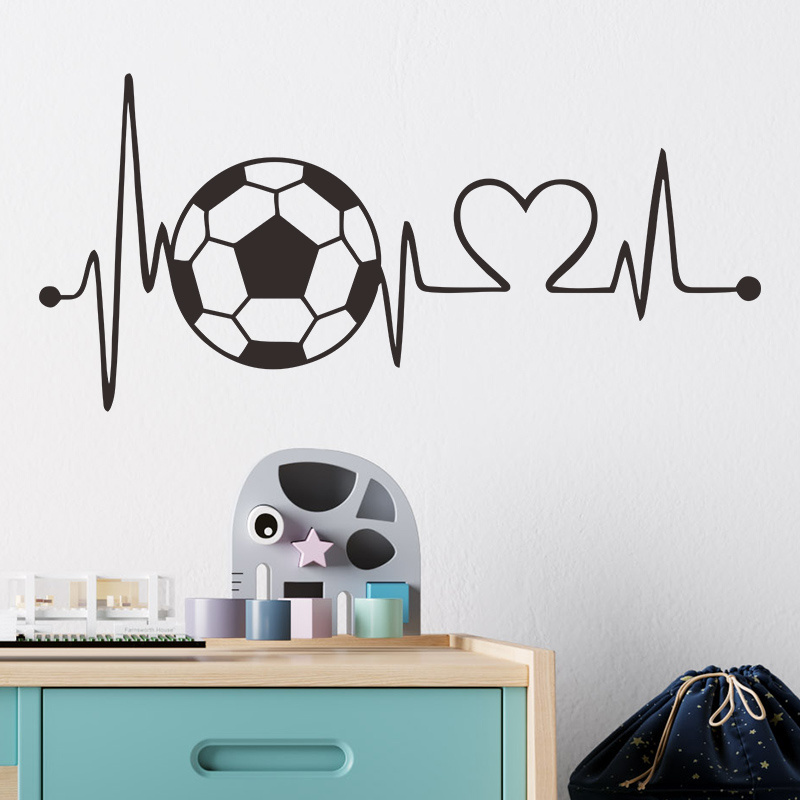 Football Heat Shape Stickers Creative Living Room Decorative Wallpaper Self Adhesive Bedroom Wall Decals Geometrical Line Mural