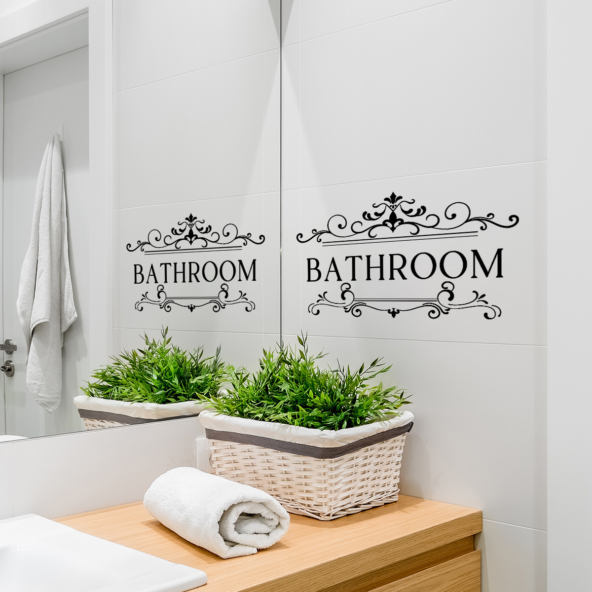 Bathroom Wall Sticker Personalized creative fonts Decals Living Room Decorative Wallpaper