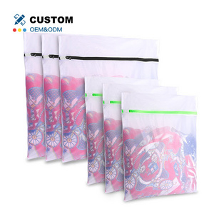 Wholesale Custom Logo Reusable Clothing Lingerie Bra Nylon Polyester Mesh Laundry Washing Bag for Washing Machine