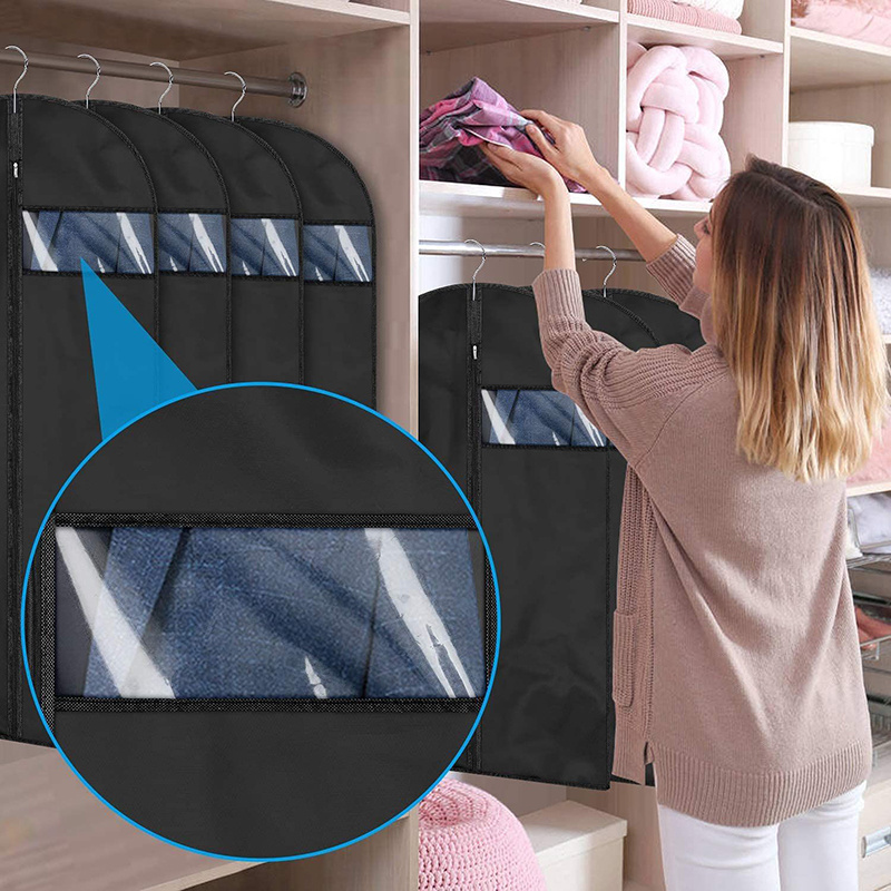 Custom Biodegradable Foldable Dance Garment Bag Bridal Non Woven Suit Cover Bag with Rack