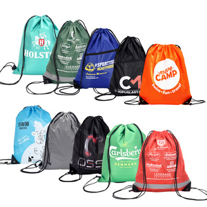 2024 Drawstring Backpack Bag Bulk Sports Bags New Custom 420d Polyester Waterproof Drawstring Gym Bag with Logo