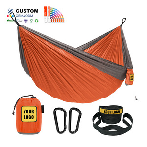 Custom Logo Portable Waterproof Hitch Hammock Swing Folding Garden Outdoor Camping Hammock with Storage Bag