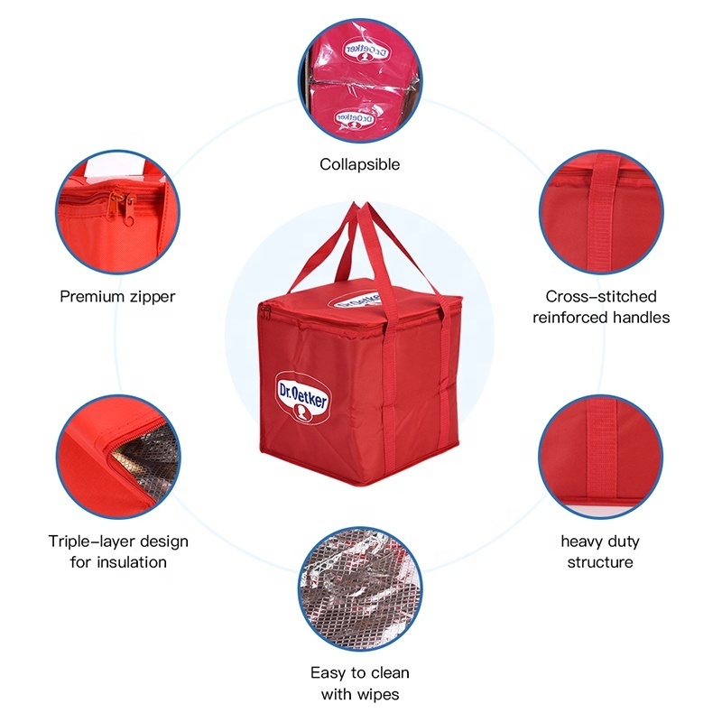 Professional Outdoor Promotional Thermal Bag Food Delivery Insulated Cooler Bag with Customized Logo