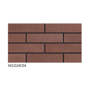 Decorative thin facing terracotta brick for building facade 240x60 wire cutting matte brown clay brick veneer