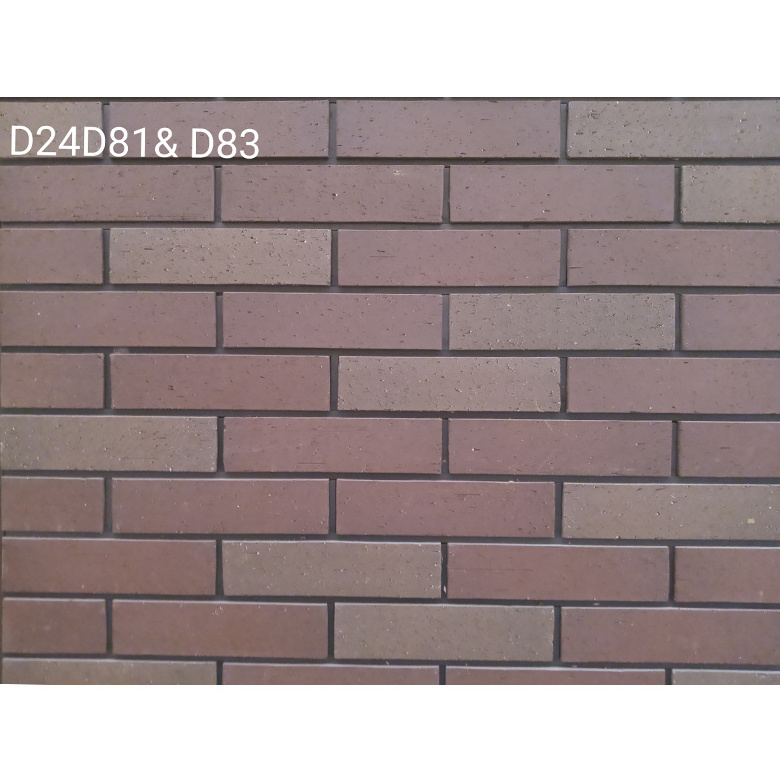 High quality light weight fireproof thin clay bricks wall cladding wire cutting terracotta brick tile 240x60 red brick veneer