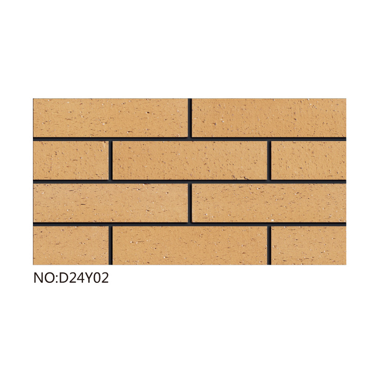 East Asia popular rustic brown terracotta brick slip wire cutting texture matte 24x6 outdoor wall extruded clay bricks