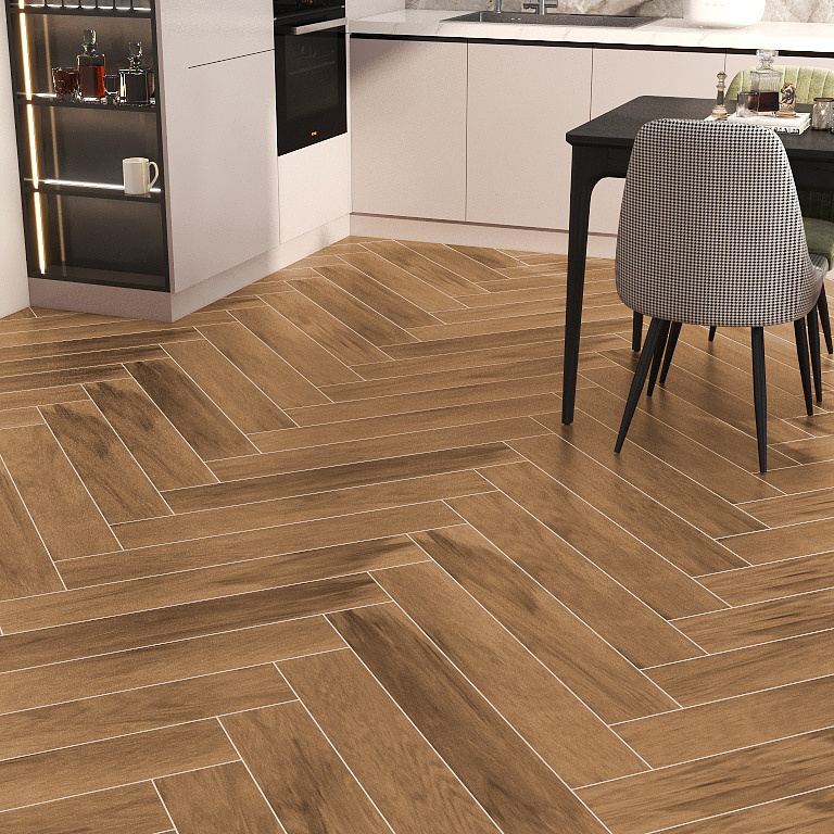 Factory  Non  Floor Wooden Tiles Porcelain Wood Pattern Ceramic Tile Use to Kitchen Flooring