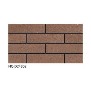 East Asia popular rustic brown terracotta brick slip wire cutting texture matte 24x6 outdoor wall extruded clay bricks