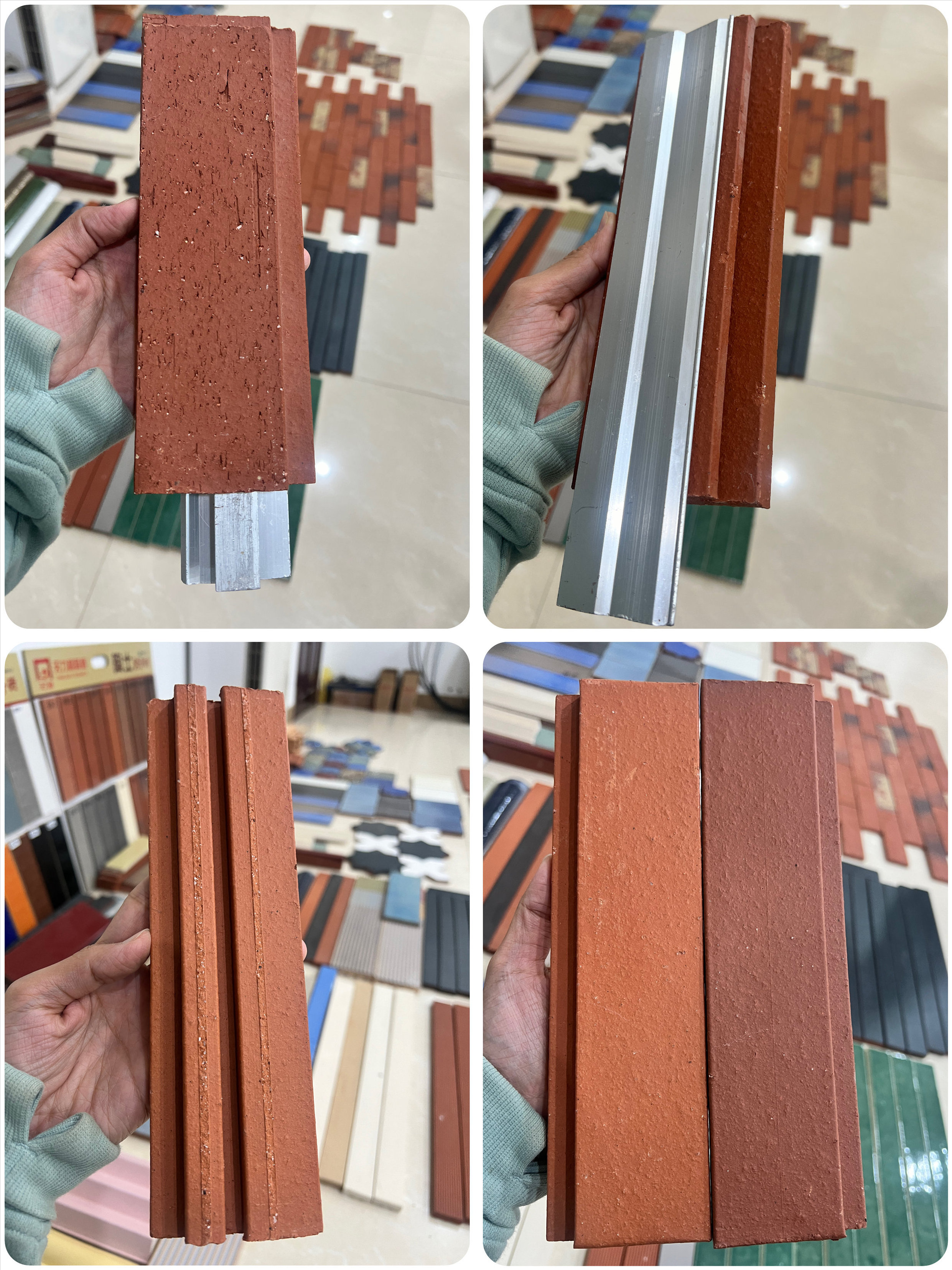 Wholesale 80*225*25mm Villa Facade Clinker Tiles Exterior Slip Clay Brick Dry Hanging External Wall Tile