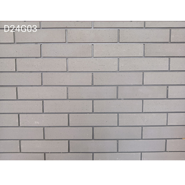 Customized white brick slip lightweight nature clay kiln grey brick tile 240x60mm terracotta smooth texture wall decor bricks