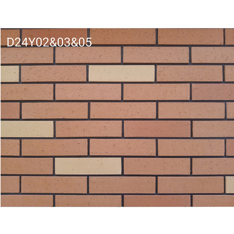 High quality light weight fireproof thin clay bricks wall cladding wire cutting terracotta brick tile 240x60 red brick veneer