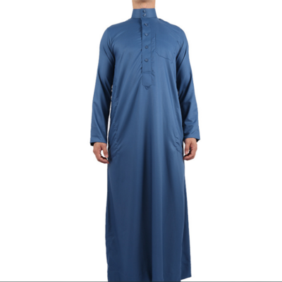 100% polyester fabrics for Men Muslim Clothing Arabic Thobe Moroccan Dubai Saudi Arabian Abayas Dress Jubba Thobe for Men