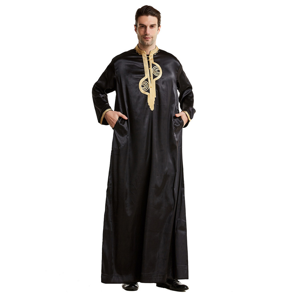 Islamic Clothing Thobe Arab  Arabic robes Muslim men's worship clothes washed velvet Qatar robe wholesale