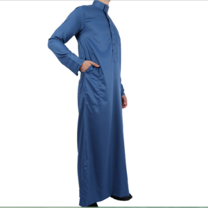 100% polyester bleached dyed fabric Wholesale Muslim Clothing Arabic Jabbah Thobe Abayas Dress Jubba Thobe for Mens