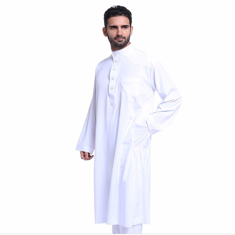 100% polyester fabrics for Men Muslim Clothing Arabic Thobe Moroccan Dubai Saudi Arabian Abayas Dress Jubba Thobe for Men