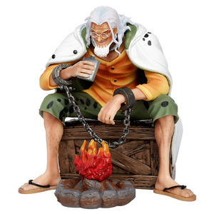 16cm Action figure Resin toys HIGH Quality GK Figure Sitting Bonfire Drinking Model figure One Pieced Silvers Rayleigh