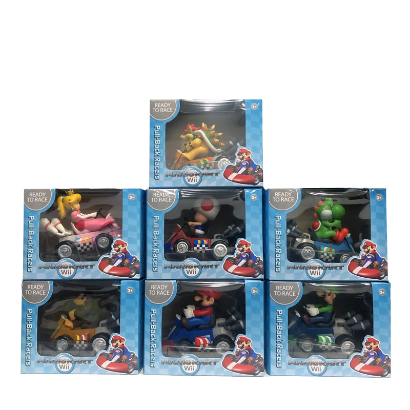 Wholesale PVC Plastic toy gift bowser princesas sentada hongos Mario toys Mario Racecar Mario car figure