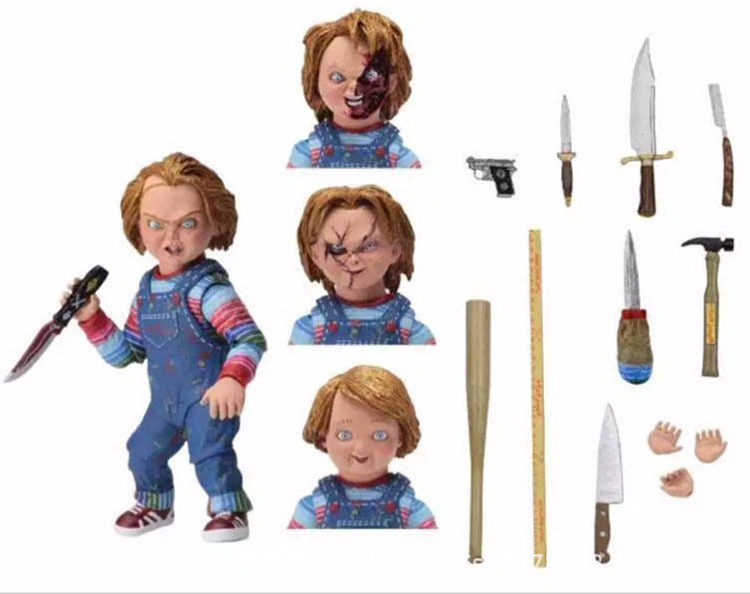 Factory products Oem ghost doll Chucky PVC Anime Figure Movie Toys Cartoon Action Figure Color Box Movable Toy Figure NECA