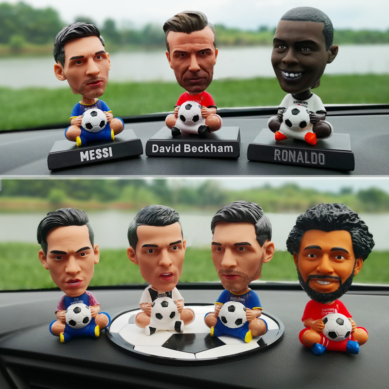 Q version funny Football fans gifts Cristiano Ronaldo toys Shaking his head doll Messi figure in car