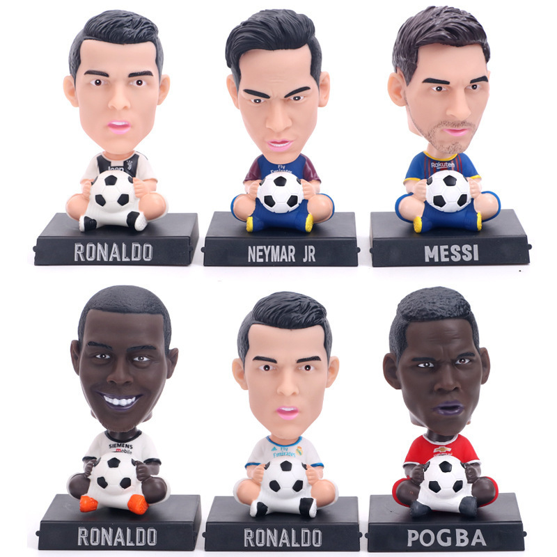 Q version Football fans gifts shake his head dolls Car decoration Foot ball player toys Messi figure Cristiano Ronaldo toys