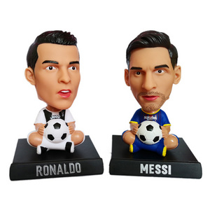 Q version Football fans gifts in car Neymar shaking head doll Messi figure Cristiano Ronaldo toys