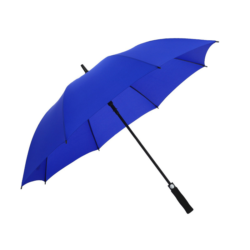 Custom Glass Fiber Umbrella Pongee Wind Resistant Car 8k 16k Rib Long Handle Straight Golf Semi-Automatic Umbrella